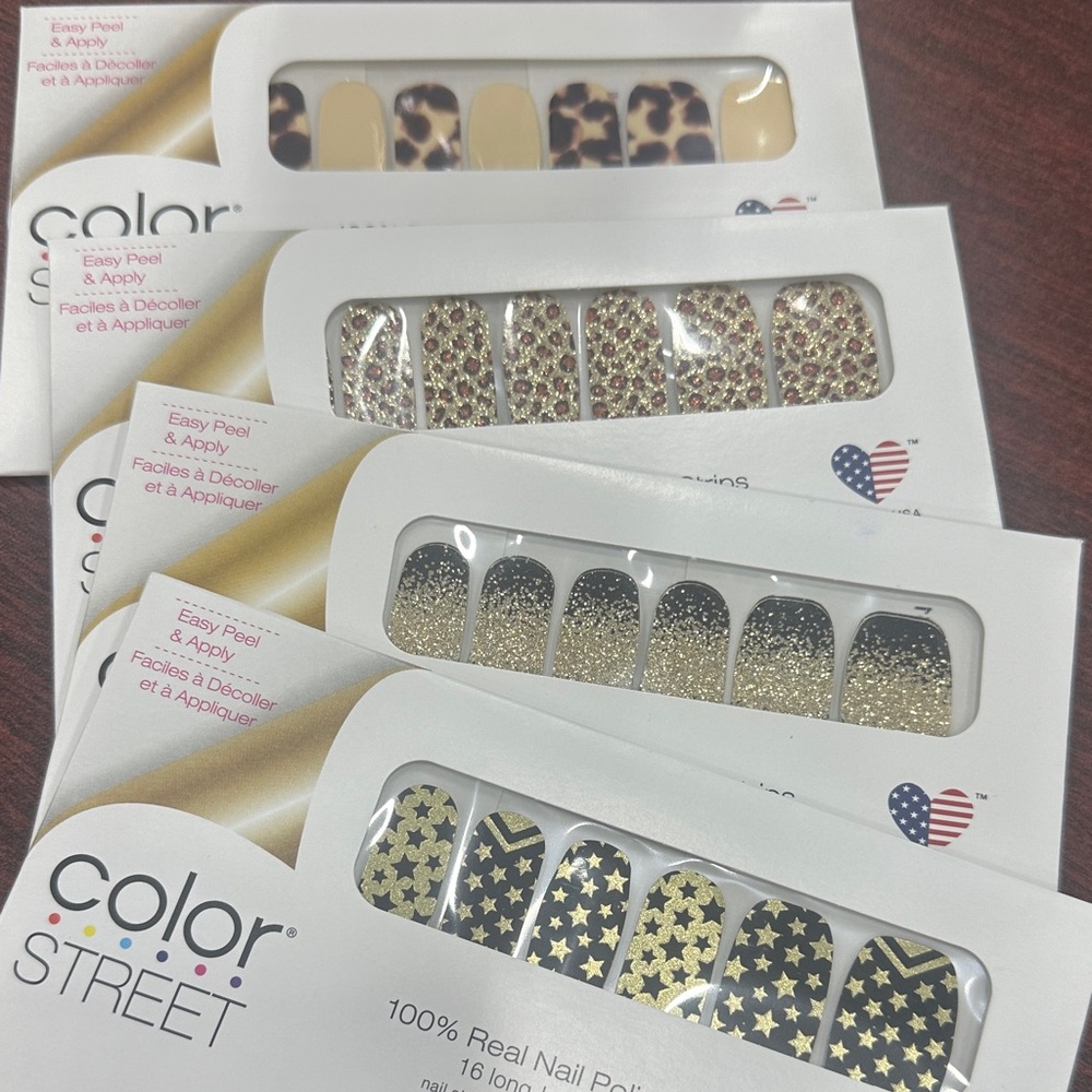 Bold, Glitzy & Wild Color Street Nail Polish Strips gold, glitter, animal print